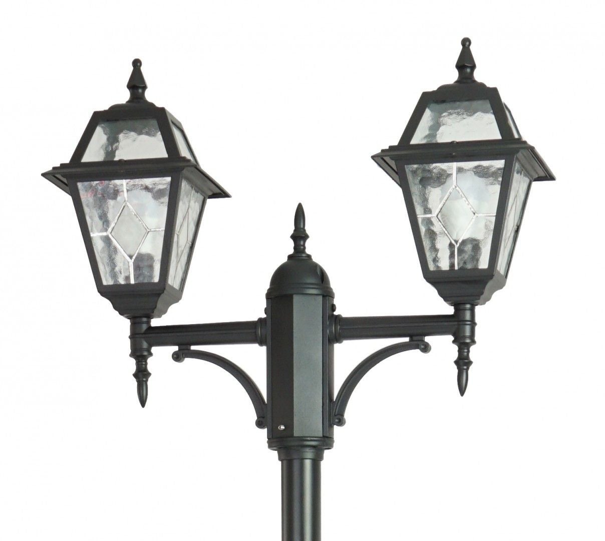 Latarnia ogrodowa Witraż czarna 2xE27x60W IP43 wym: 285 x 65 x 20 cm aluminium SU-MA