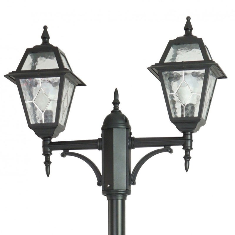 Latarnia ogrodowa Witraż czarna 2xE27x60W IP43 wym: 285 x 65 x 20 cm aluminium SU-MA