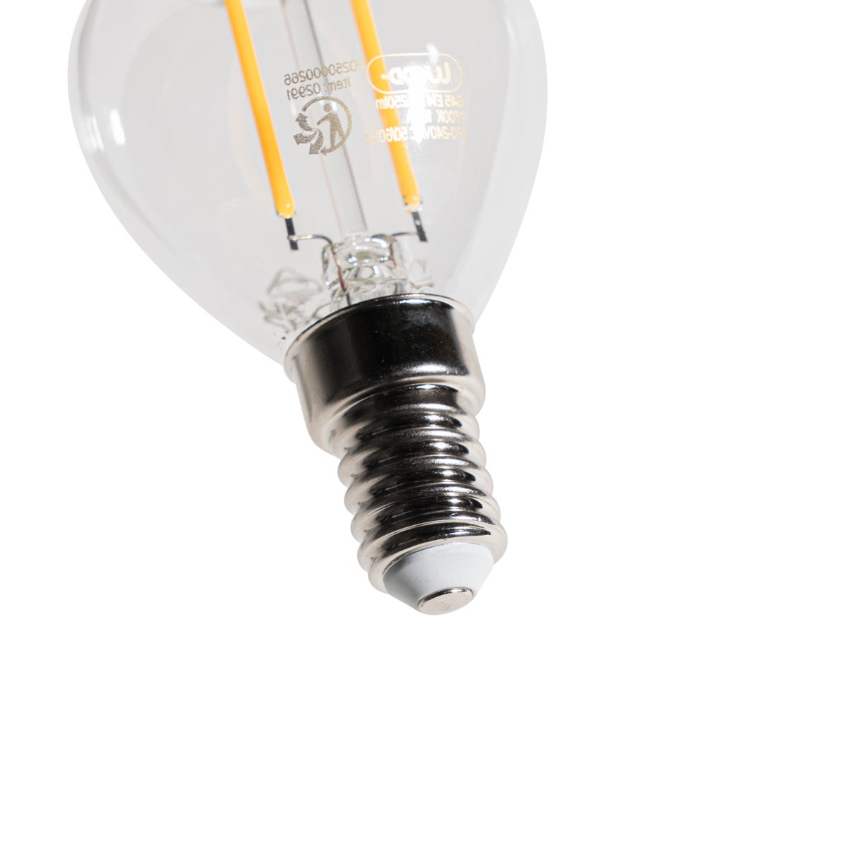 Ampoule LED E14 à intensité variable P45 transparente 3W 250 lm 2700K - 2