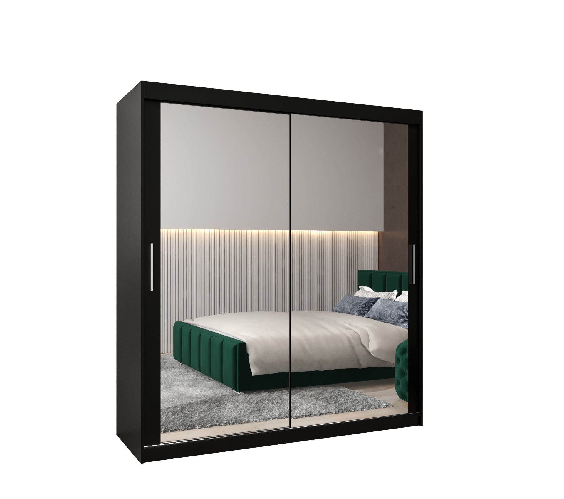 Szafa przesuwna garderoba TOKYO 3 180 x 62 x 200 cm Czarny + Czarny - Abiks Meble