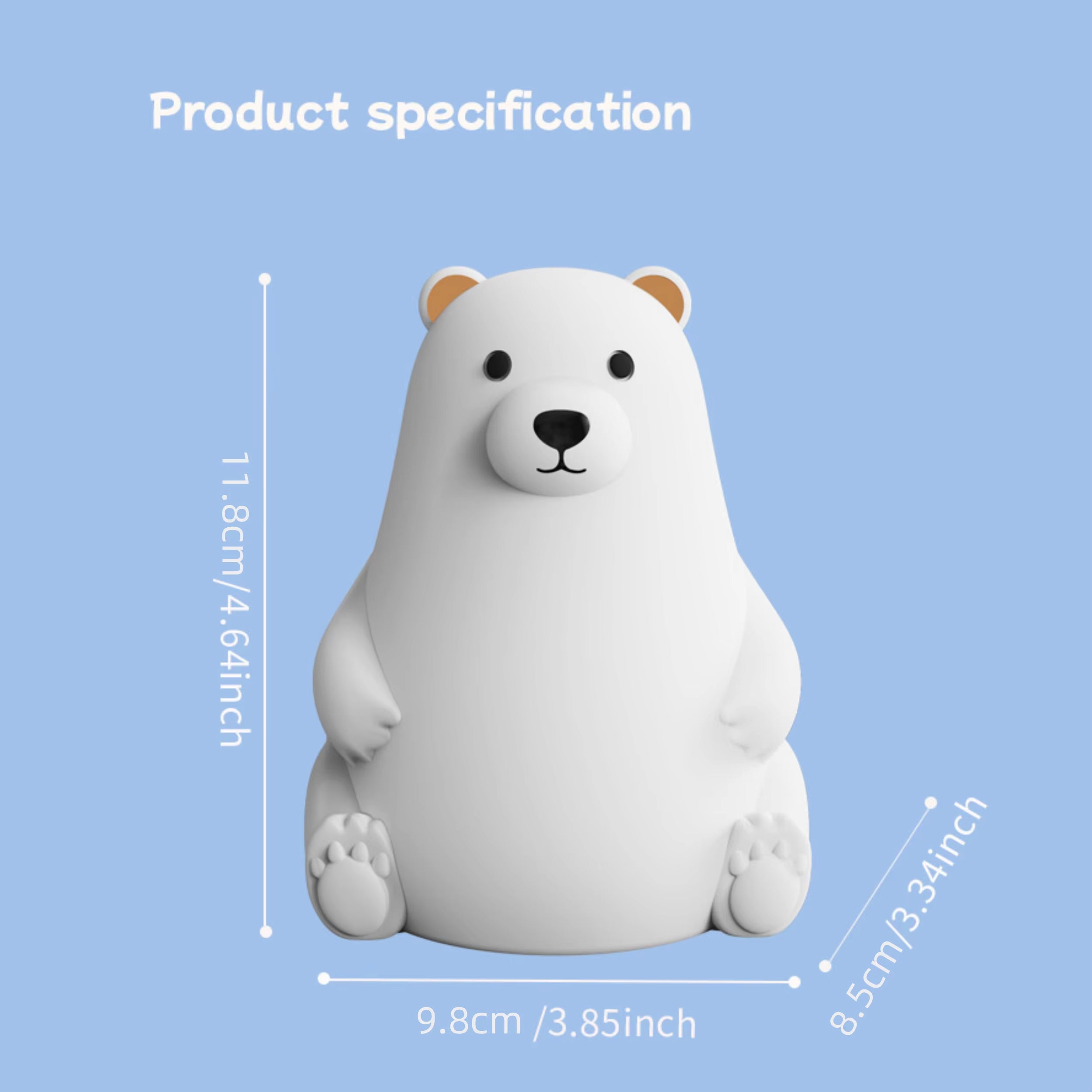 Luce Notturna Coniglietto Per Bambini - LED Dimmerabile, Ricaricabile USB E Timer 30 Min - Foto 7