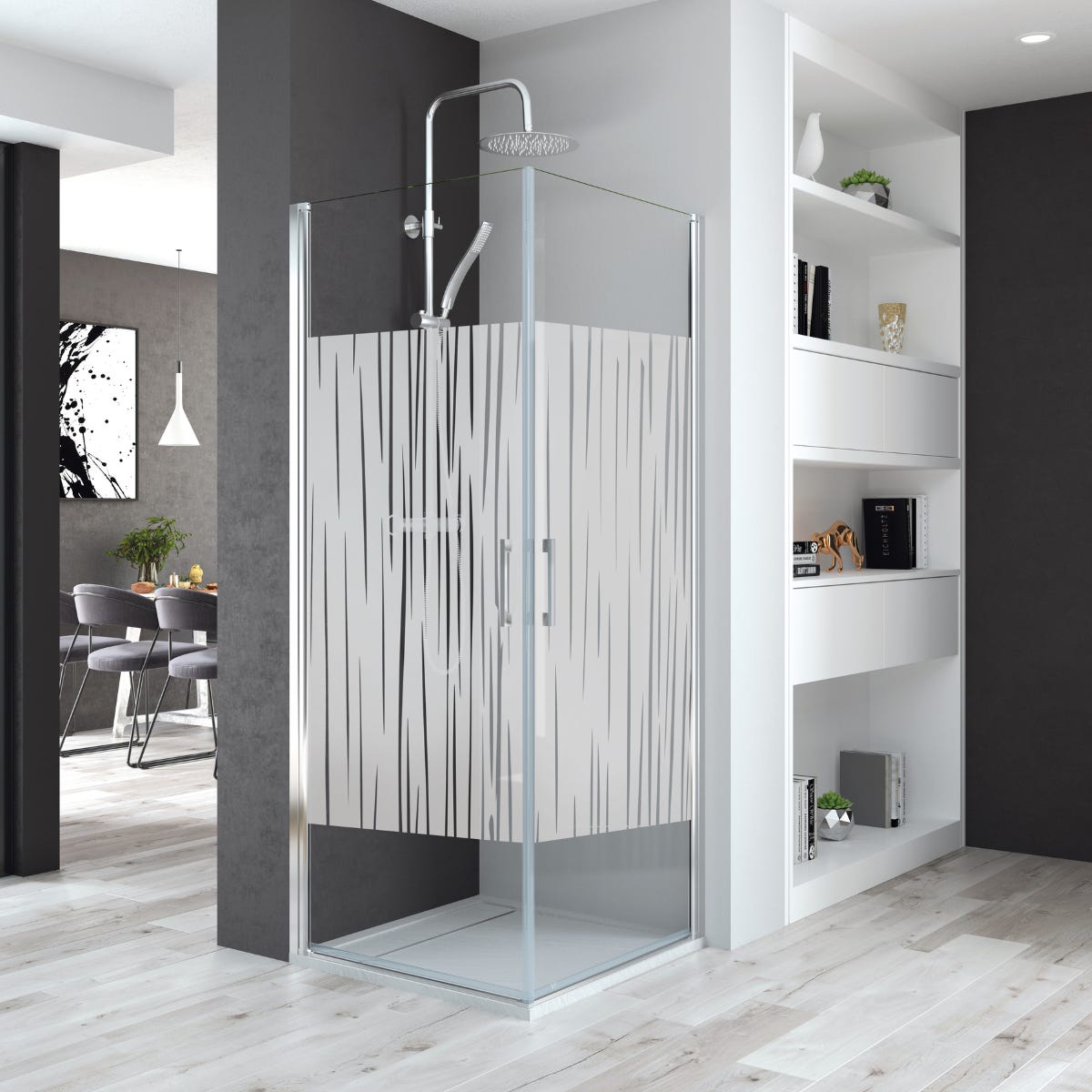 Cabine parois de douche pliante en PVC 90x90 cm h 185 mod. Aster avec ouverture Latérale | Leroy Cabine parois de douche pliante en PVC 90x90 cm h 185 mod. Aster avec ouverture Latérale | Leroy