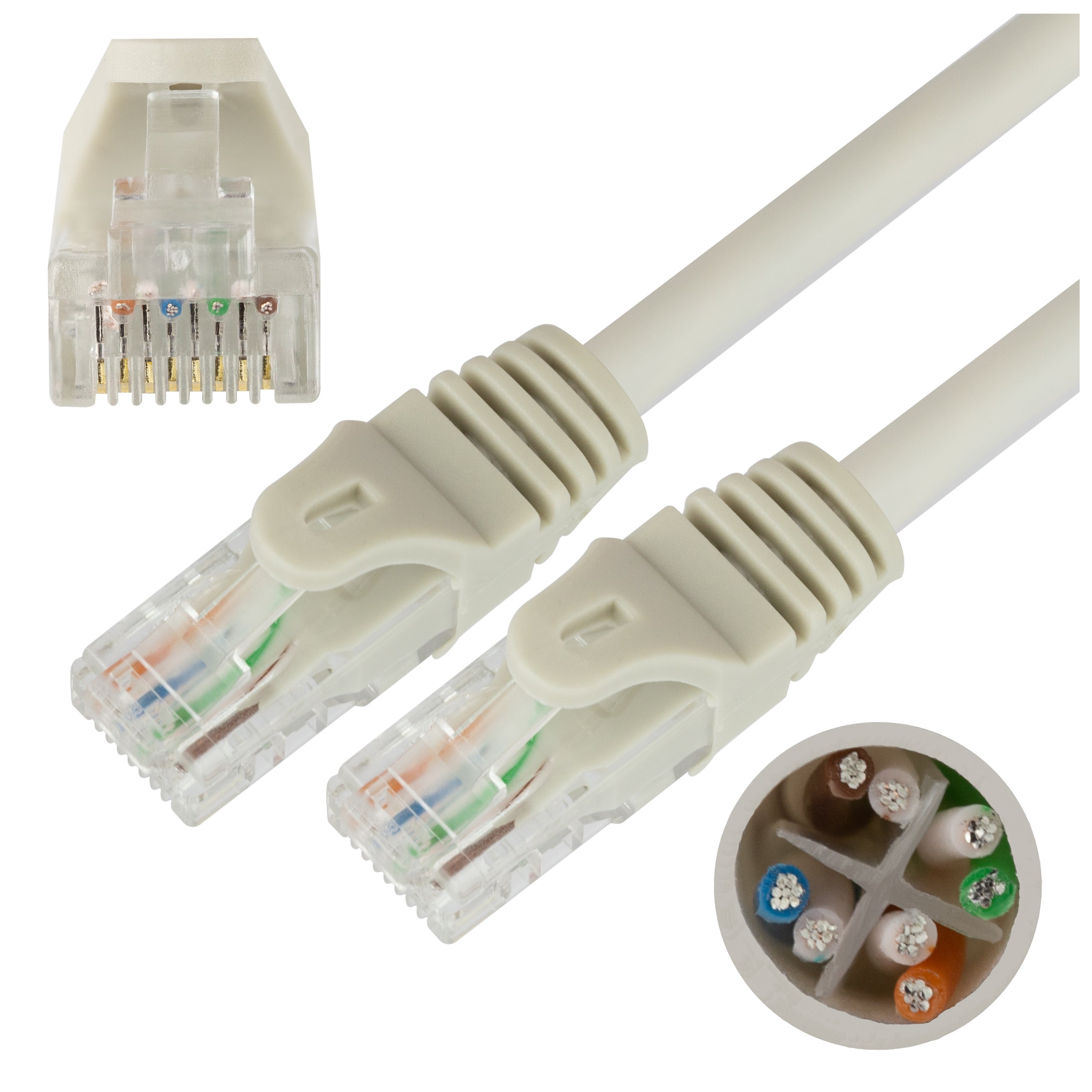 NEKU Kabel Patchcord UTP RJ45 kat.6 szary 0,5m