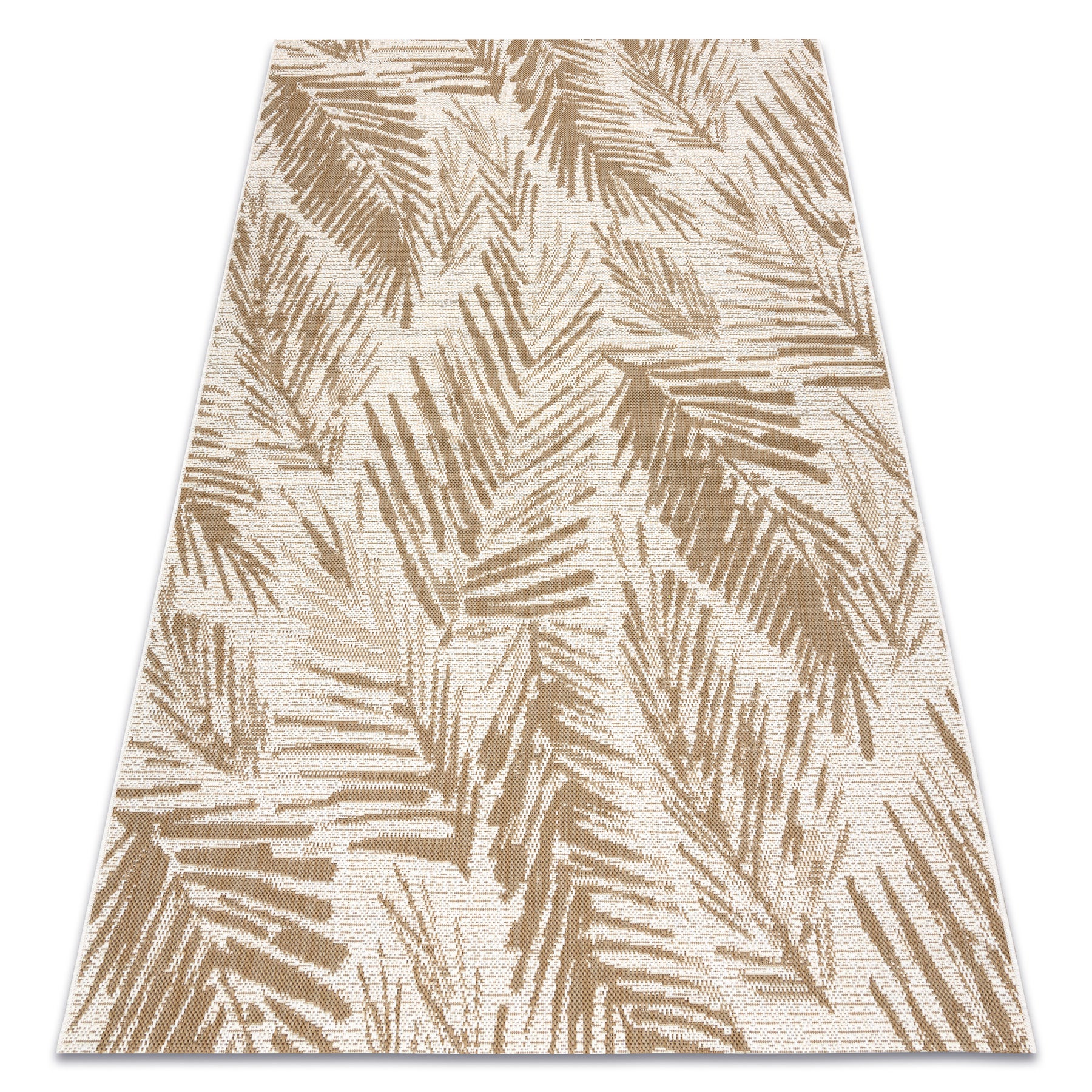 Dywan sizal FLAT 48977256 Liście Palmy - beż naturalny kolor słomkowy, sznurkowy 80x150 cm