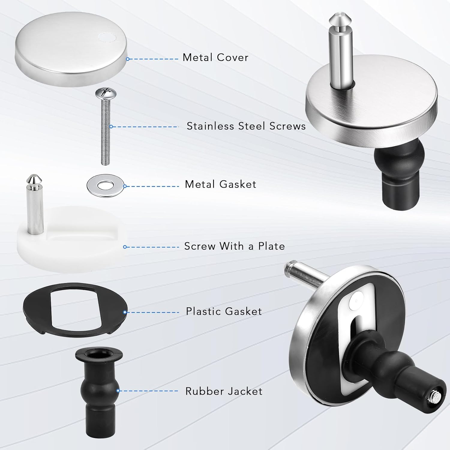Kit Fissaggio Universale Per Sedile WC – Viti In Acciaio Inox, Bulloni Di Espansione – 3 Paia - 3