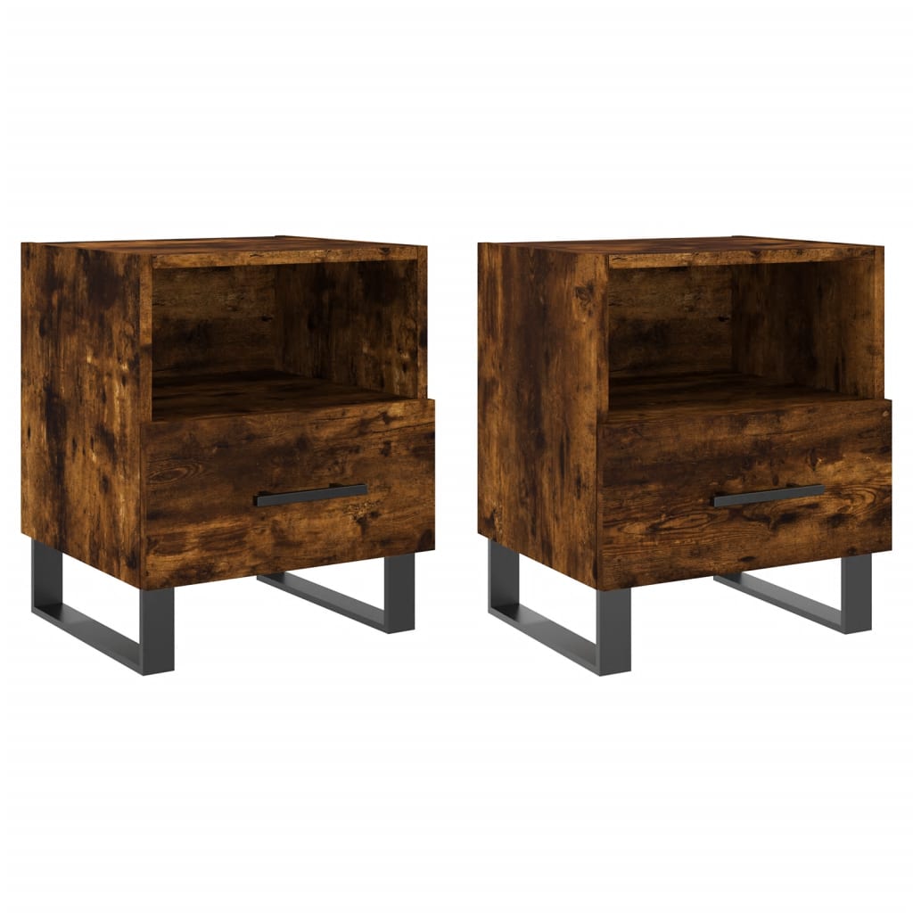 Maison Exclusive - Tables de chevet 2pcs chêne fumé 40x35x47,5cm bois d’ingénierie - 2