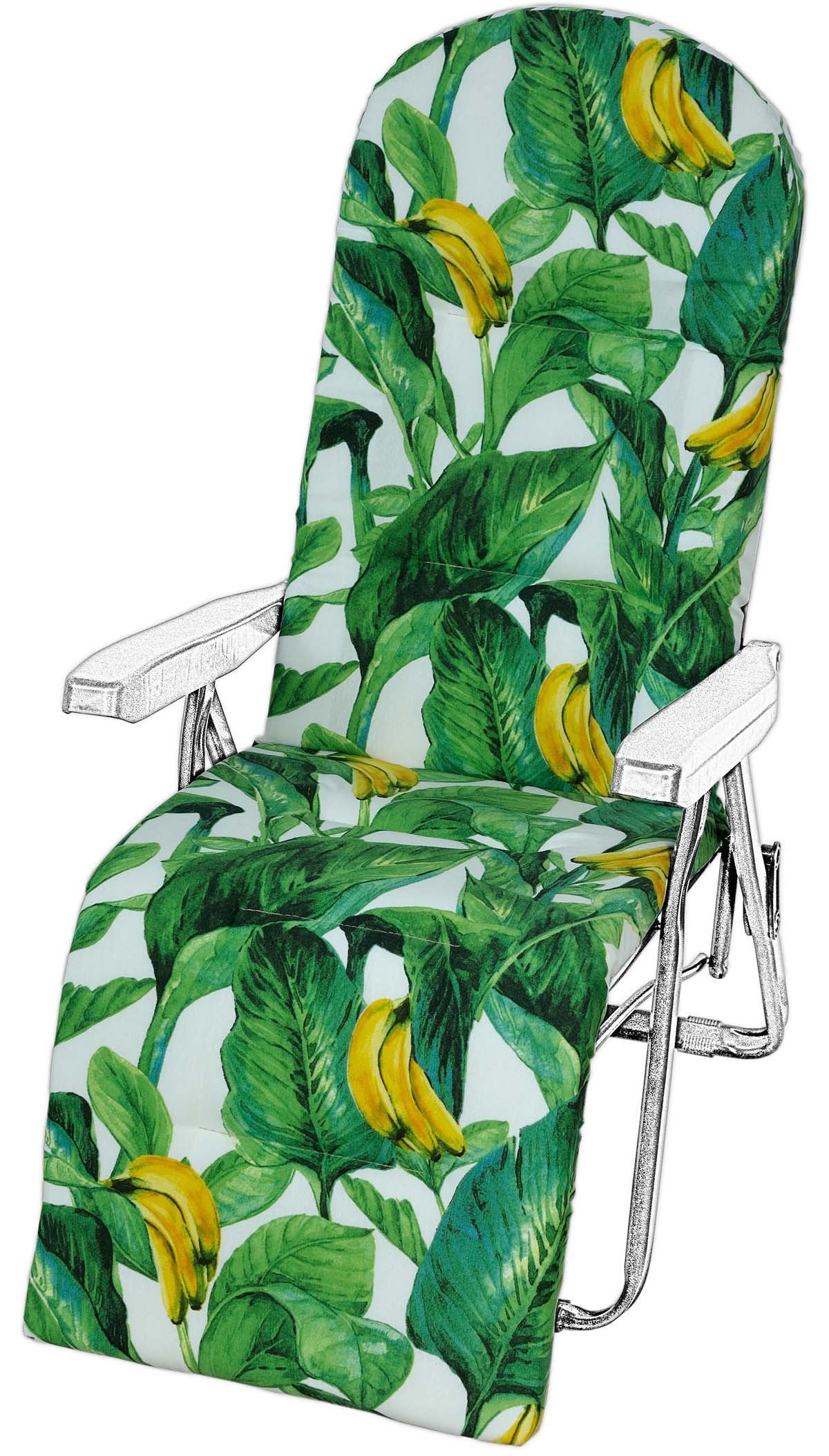 Poduszka na leżak ogrodowy z podnóżkiem AMPO zielony żółty 1 szt.