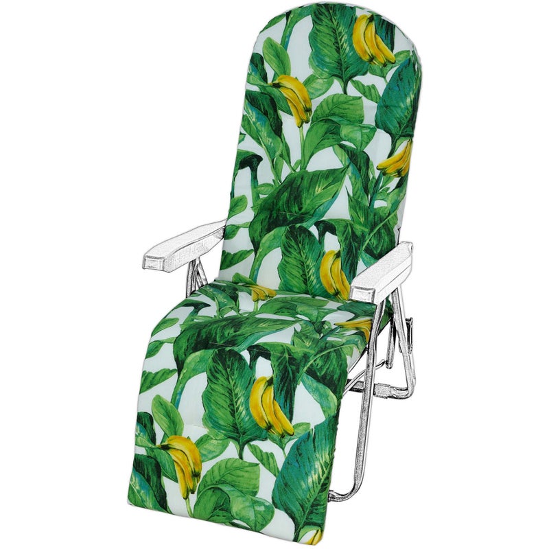 Poduszka na leżak ogrodowy z podnóżkiem AMPO zielony żółty 1 szt.