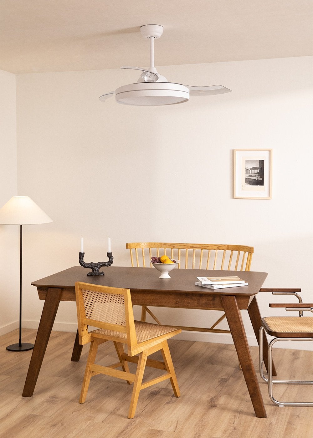 WIND CLEAR M - Ventilador de teto 40W com lâminas retrácteis silenciosas e luz LED de vários tamanhos - Com luz - com wifi - 4