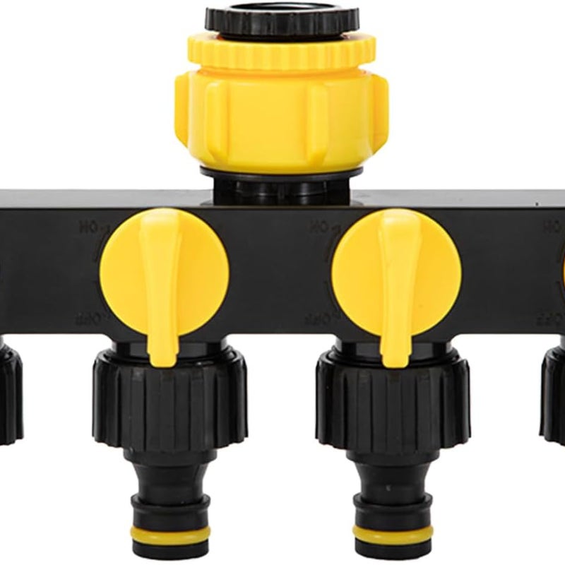 Rozdzielacz czterodrożny, złączki do węży ogrodowych 3/4" i 1/2", adaptery do kranów - do ogrodów