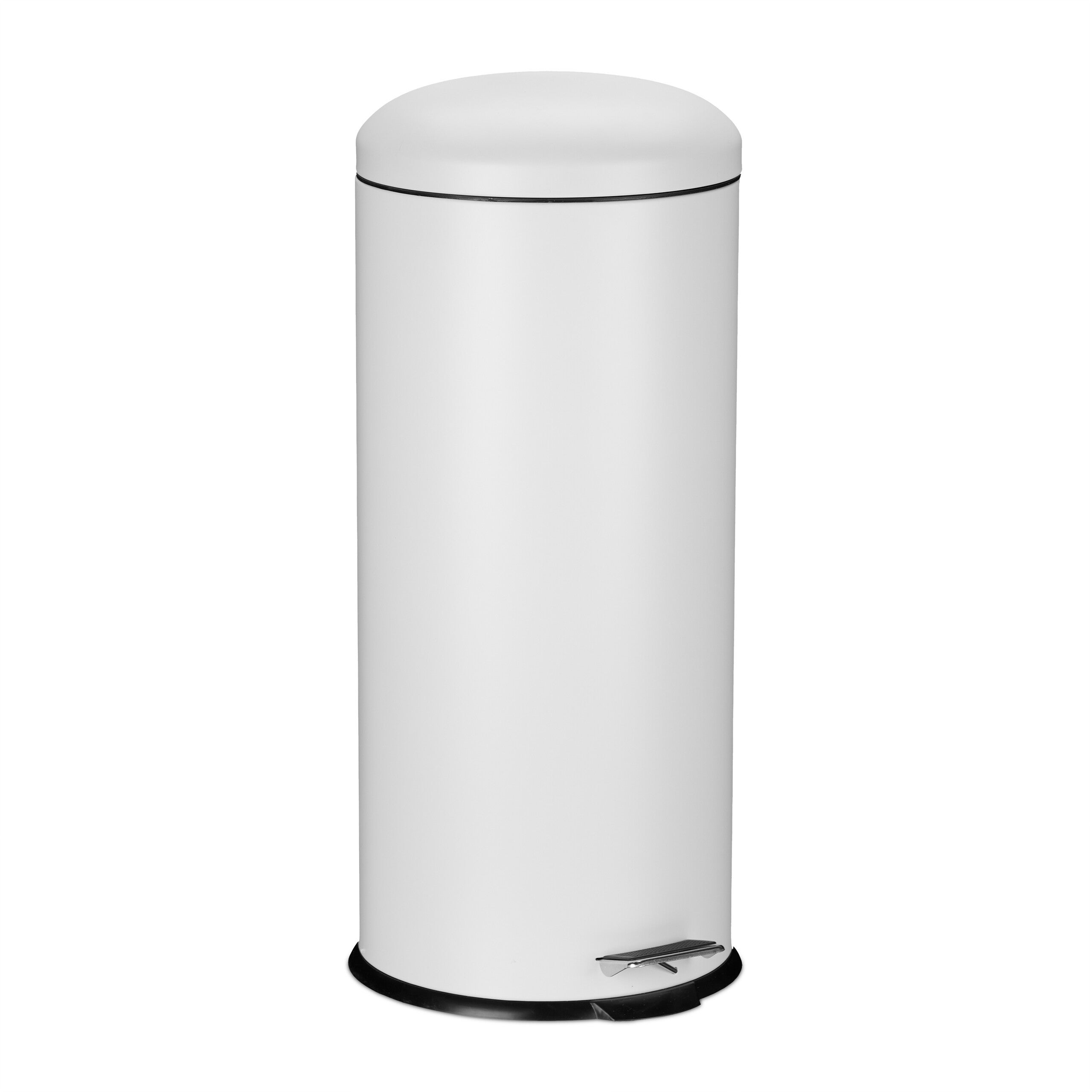 Pattumiera A Pedale Da Cucina 30 L - Cestino Con Coperchio Soft Close, Secchio Interno Estraibile, Design Bianco Moderno