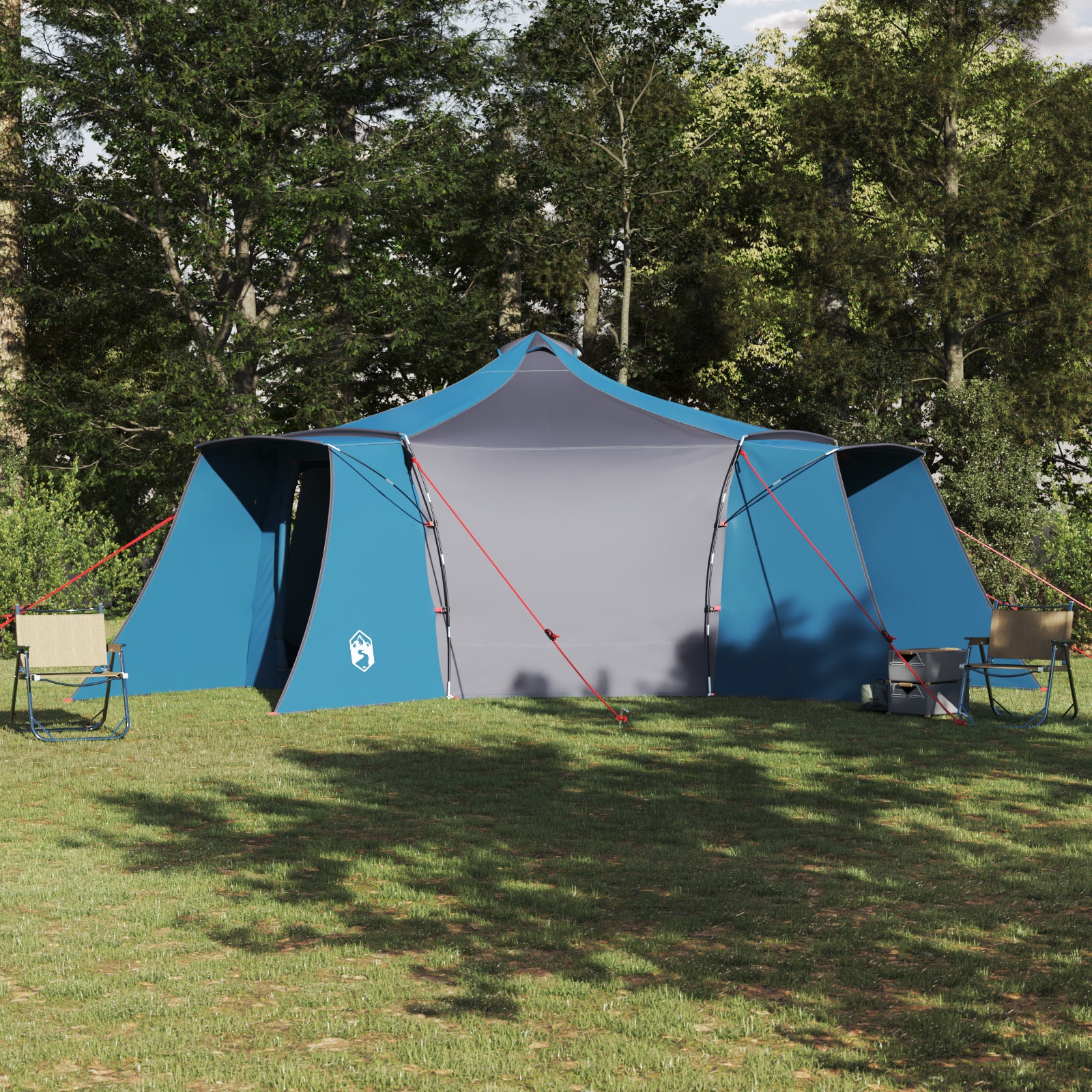 Namiot Tipi Niebieski i szary 492 x 492 x 275 cm tkanina