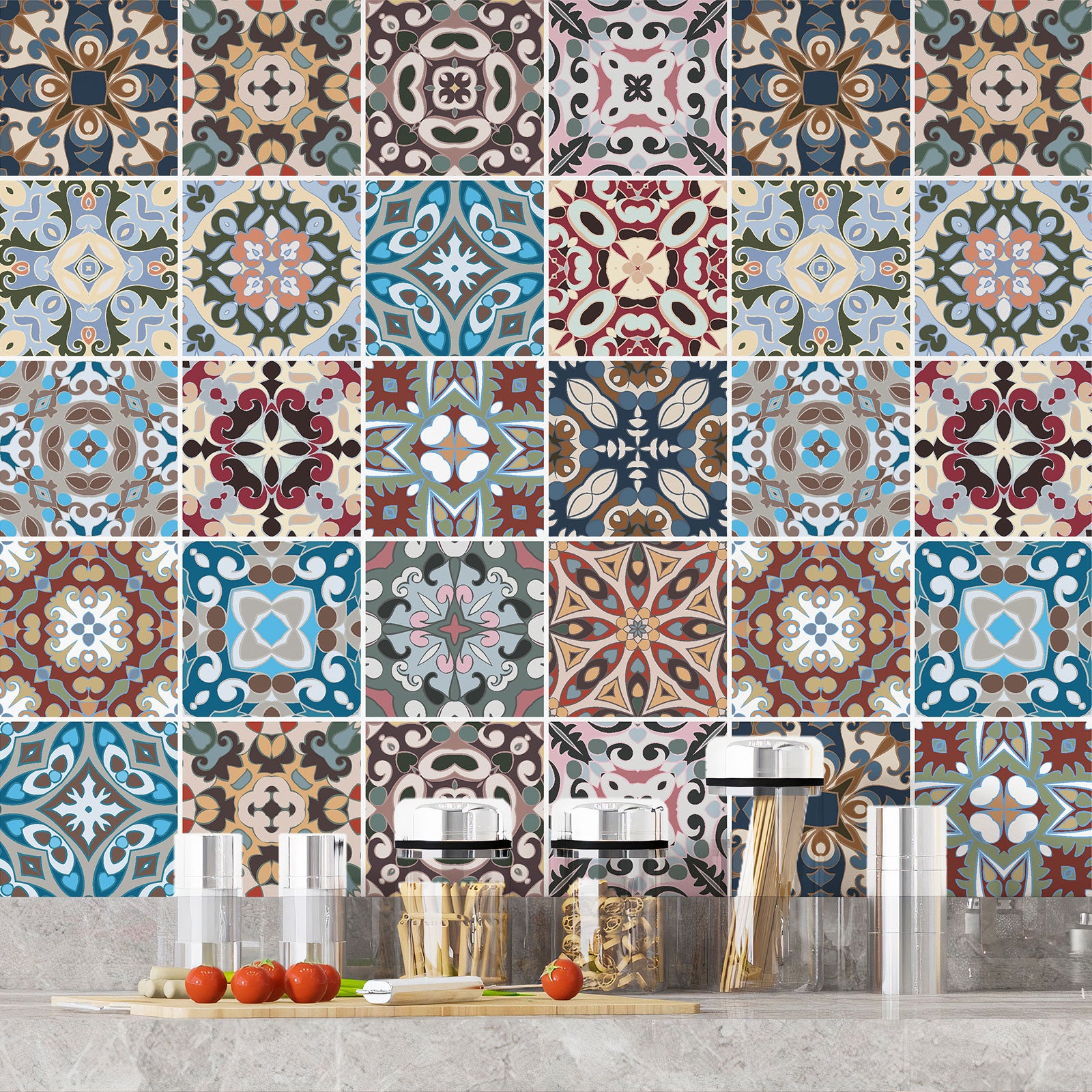 Malaquita - Carrelage Patchwork de carreaux unis 10,5x10,5 cm - 30