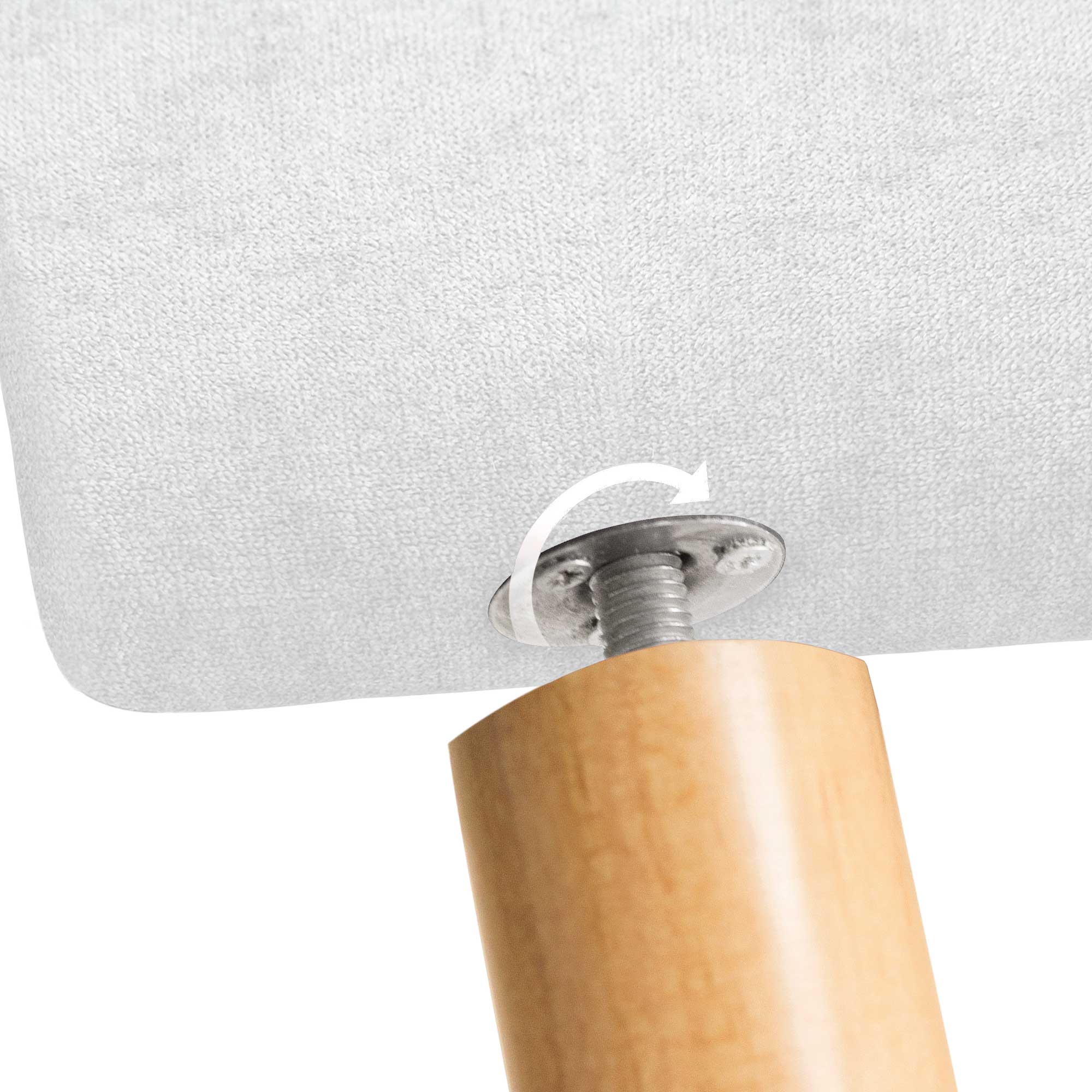 DHOME Cabecero de Tela AQUALINE Liso y con Patas cabeceros Cabezal tapizado Cama Lujo (Tela Blanco, 150cm (Camas 120/135/140)) - 6