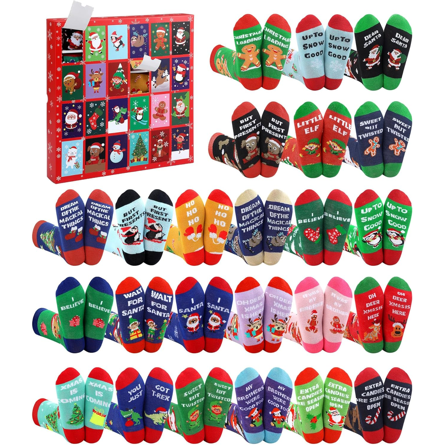CALENDRIER DE L'AVENT Disney Lilo & Stitch Avec 12 Paires De Chaussettes Taille EUR 69,99