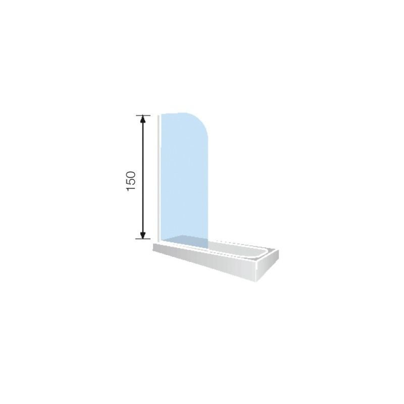 Pare-baignoire avec porte battante RITA anticalcaire argent brillant | Largeur 85-86 cm - 3