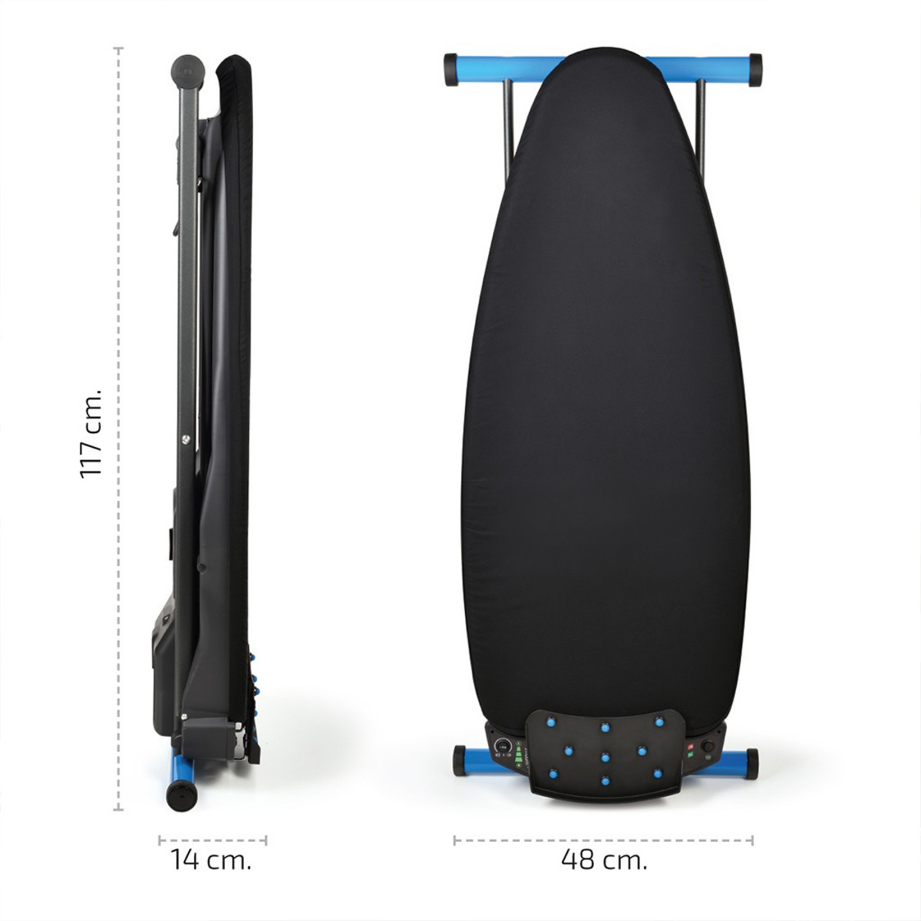 Asse da stiro aspirante e soffiante, tavolo da stiro nero pieghevole con porta caldaia, caldaia e ferro integrati Foxydry Vivo Full Steam - 9