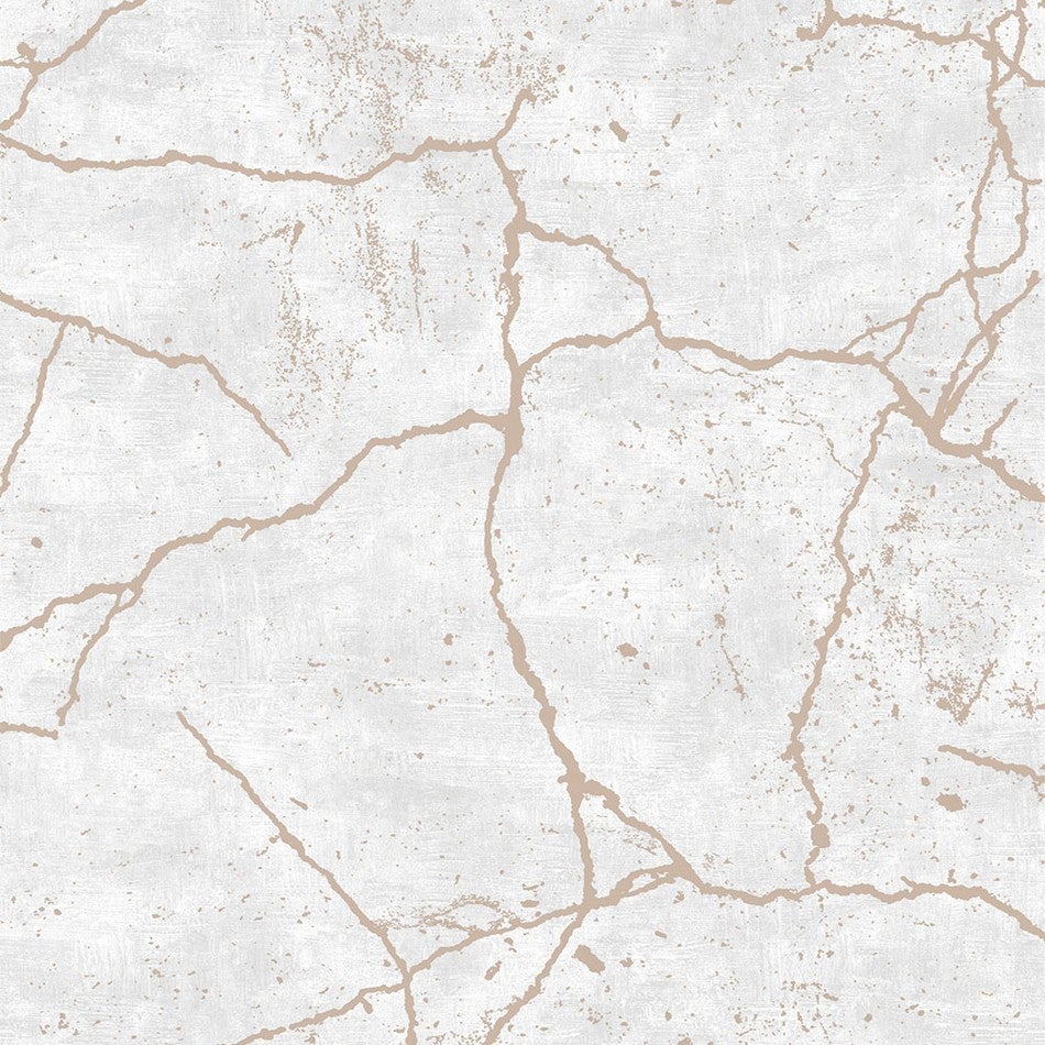 Papier peint intissé Kintsugi Vinyle 1005 x 52cm Or Rose - 3