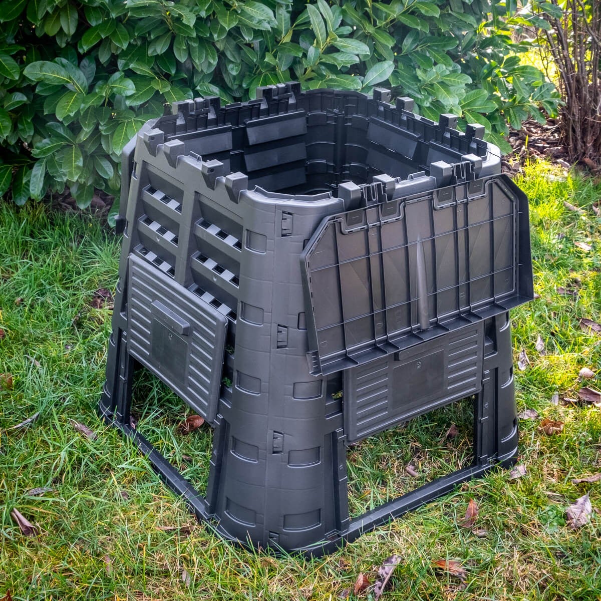 Compostiera da giardino XL 480L BRIXO KOMPOBOX Ortaggi Prato Humus Rifiuti di cucina 93,3 X 93,3 X H80 cm - 5