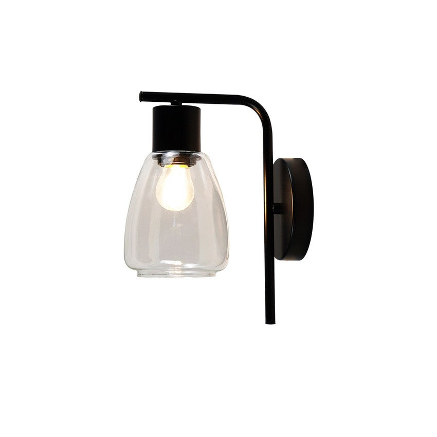Kinkiet ścienny Moldo czarny 1xE27x40W bezbarwny klosz wym: 23,5 x 17,4 x 12 cm metal Candellux