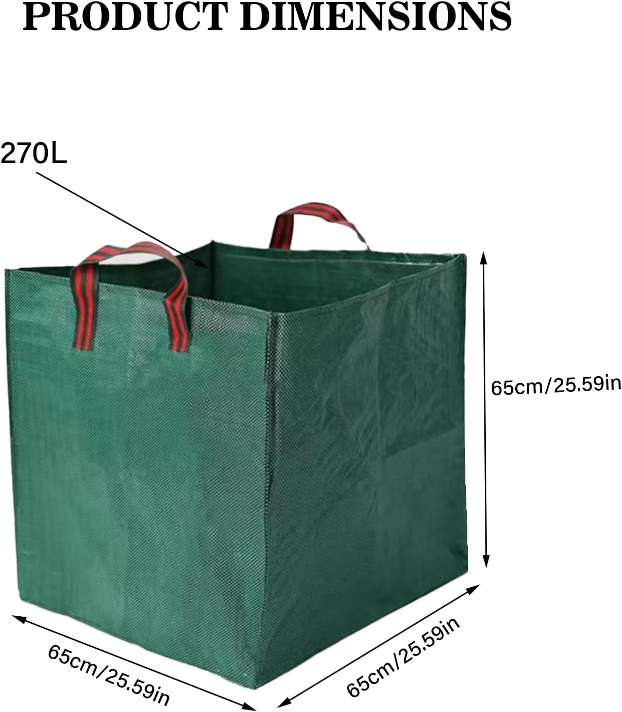 （2 ）Sacs de Jardin, 270L Pliables Carrés Sacs à Déchets de Jardin avec Boucles de Transport, Sacs pour Déchets de Jardin - 2
