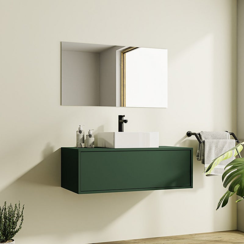 Szafka łazienkowa wisząca pod umywalkę - Zielony mat - 94 cm - TEANA II