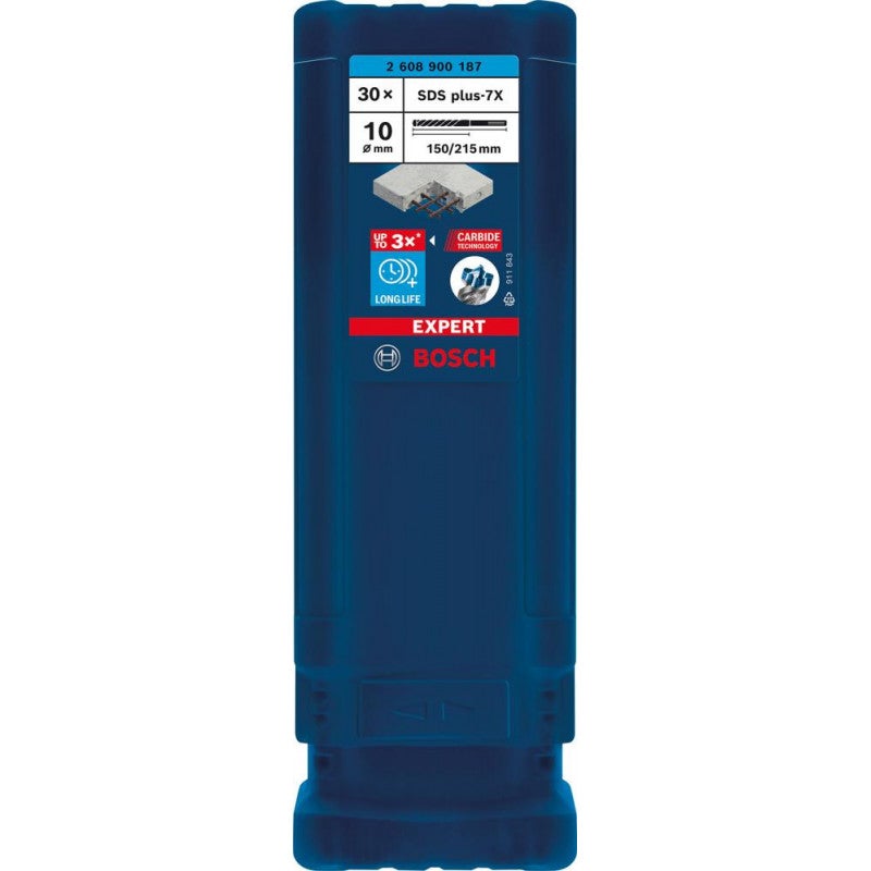 Broca para martillo EXPERT SDS plus-7X de 10 x 150 x 215 mm, 30 unidades