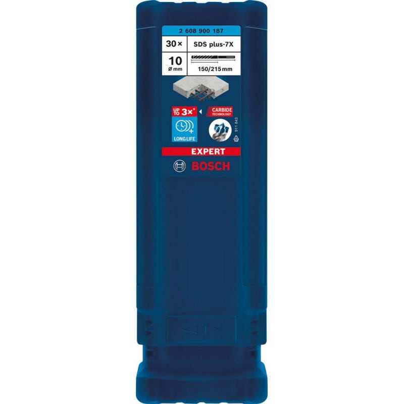 Foret B ton SDS plus 7x 10x150x215mm 30St EXPERT Bosch Leroy Merlin Foret B ton SDS plus 7x 10x150x215mm 30St EXPERT Bosch Leroy Merlin