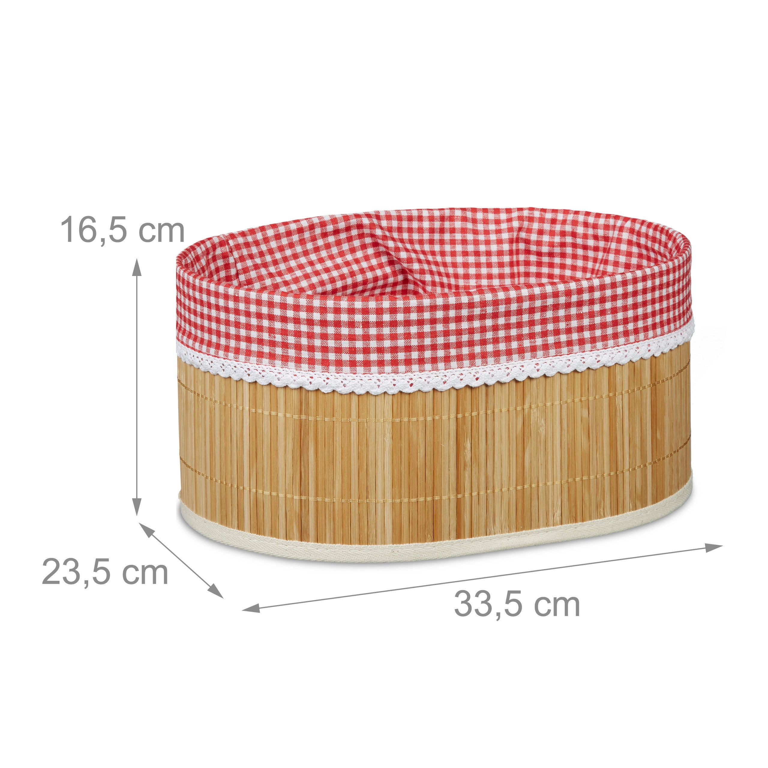 Cesta para pan, Panera, Funda de tela, 16,5 x 33,5 x 23,5 cm, 1 Ud., Marrón, Relaxdays - 4