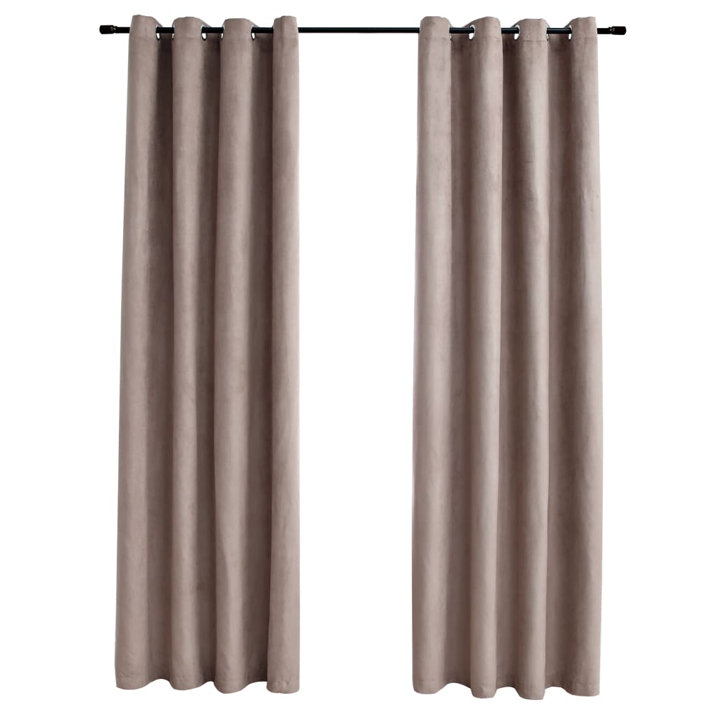 2 piezas cortinas opacas | cortinas oscurantes con anillas de metal gris topo 140x225 cm cfw31341
