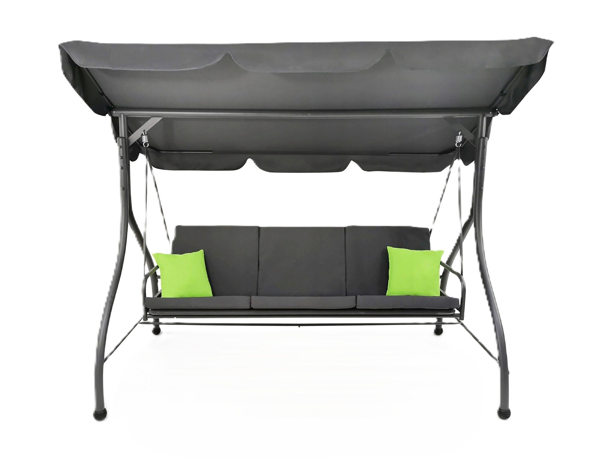 Duża rozkładana huśtawka leżanka ogrodowa bujana daszek Casablanca szara