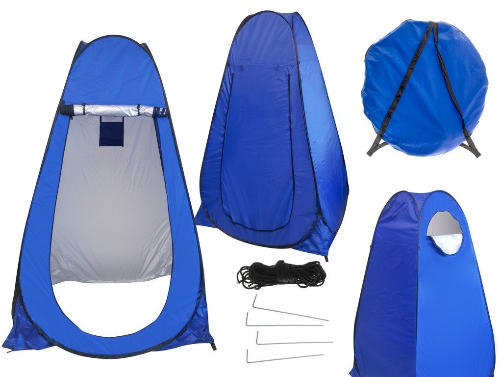 Tente Douche Camping Aktive - 120x120x190 Cm - Sans Sol - Protection UV50 - Bleue