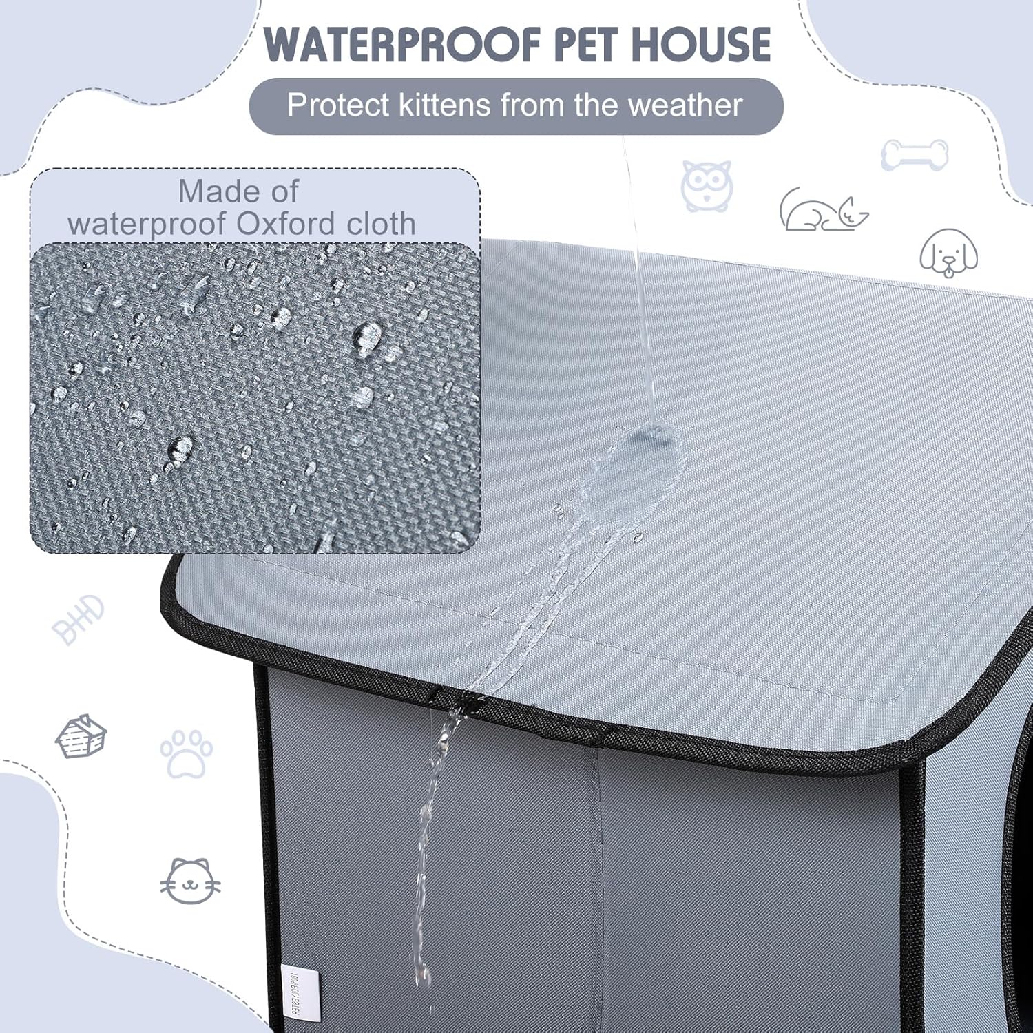 Chenil pour chat et niche pour chien, cage étanche pour animaux de compagnie, chenil pour chat errant, extérieur, maison étanche pour chat - 3