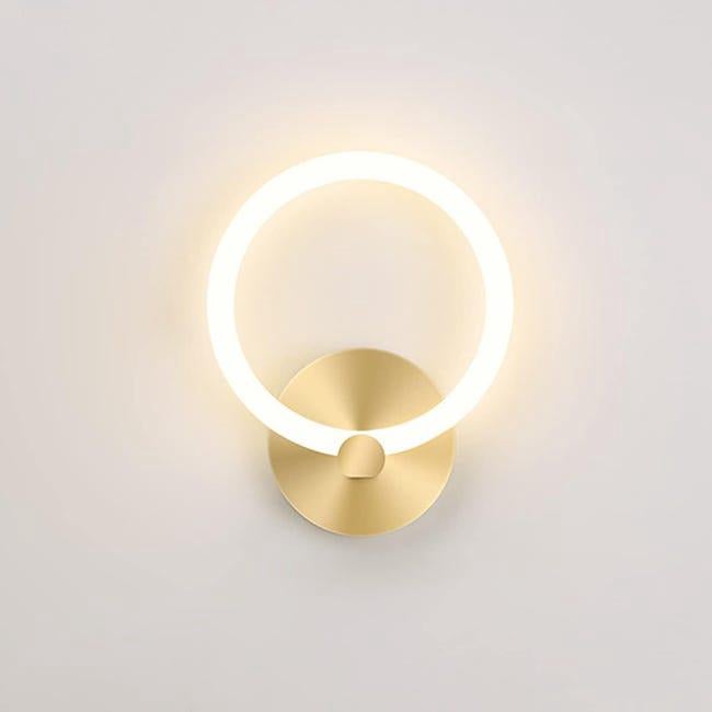 Kinkiet LED Wewnętrzny Złoty Nowoczesny Lampka Nocna Okrągła 19cm Salon Korytarz Kinkiet Dekoracja Sypialni, 10W (3000K Biały Ciepły), Złoty