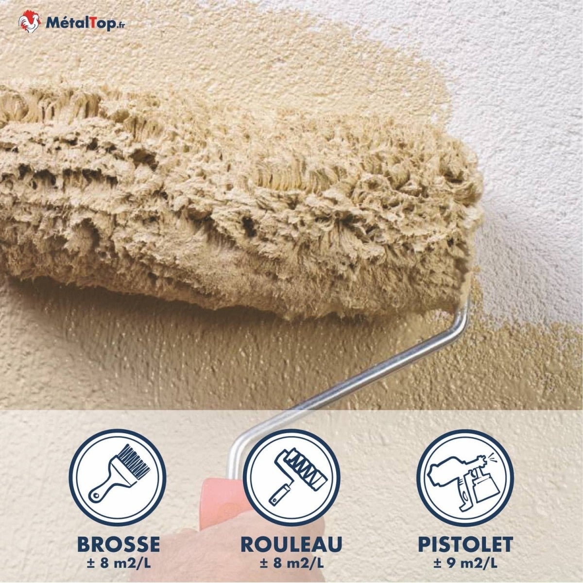 Peinture Facade - Metaltop - Orange pastel - RAL 2003 - Pot 5L - 5