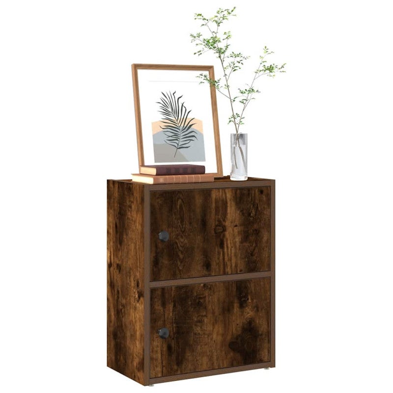 Biblioteka vidaXL Drewno inżynieryjne dąb wędzony 40x24x52 cm wytrzymała i pojemna