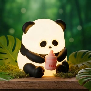 Veilleuse Panda LED Rechargeable USB-C Pour Bébé - Silicone Douce, 7 Couleurs, Tactile - Lampe De Nuit Portable Pour Chambre, Allaitement, Sommeil - Cadeau Naissance Kawaii