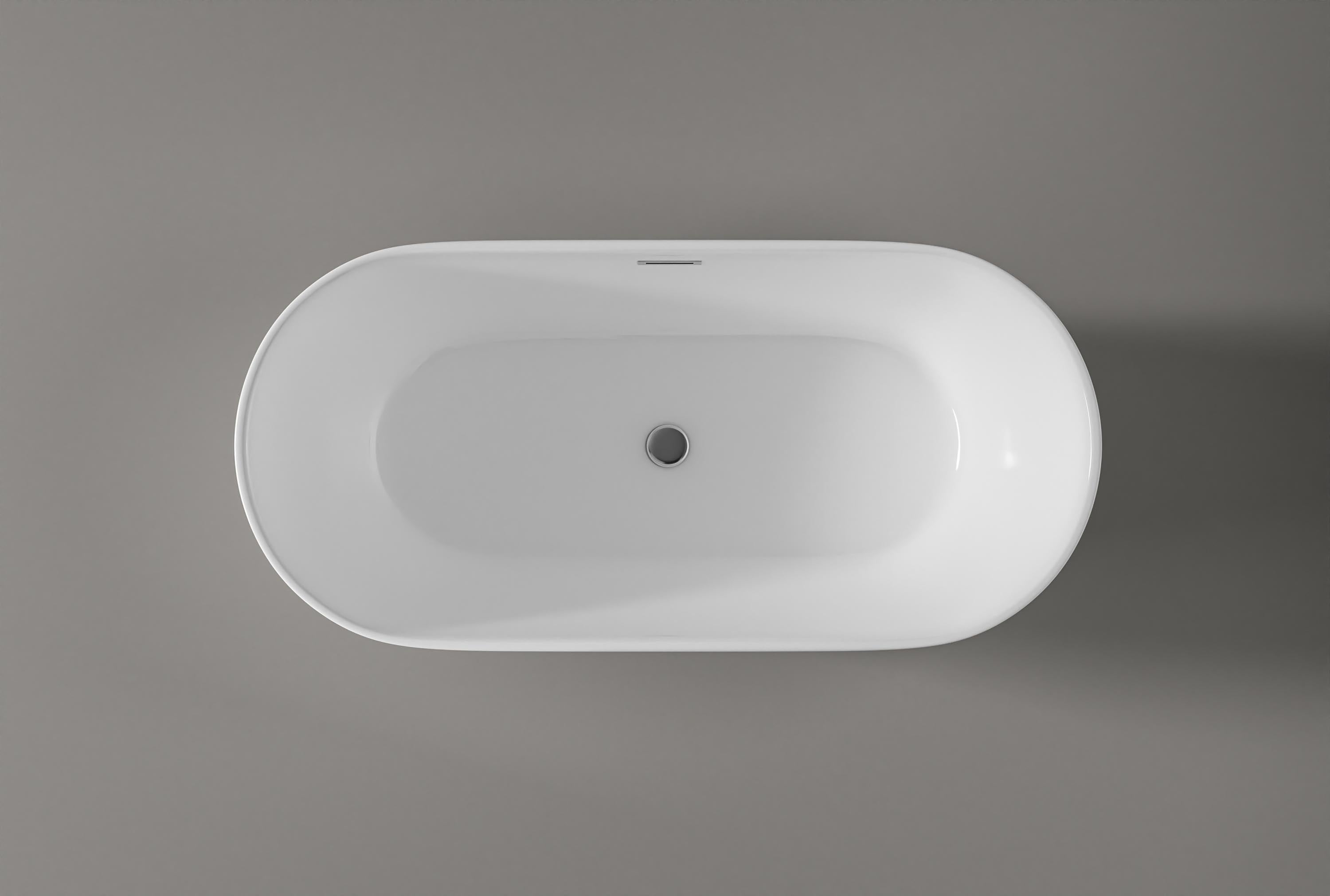 BERNSTEIN - Baignoire îlot Acrylique Ovale Moderne Salle de Bain avec Bonde- Blanc - 160x75x59cm - Garantie 5 ans - Bords épais - JAZZ PLUS 2.0 - 4