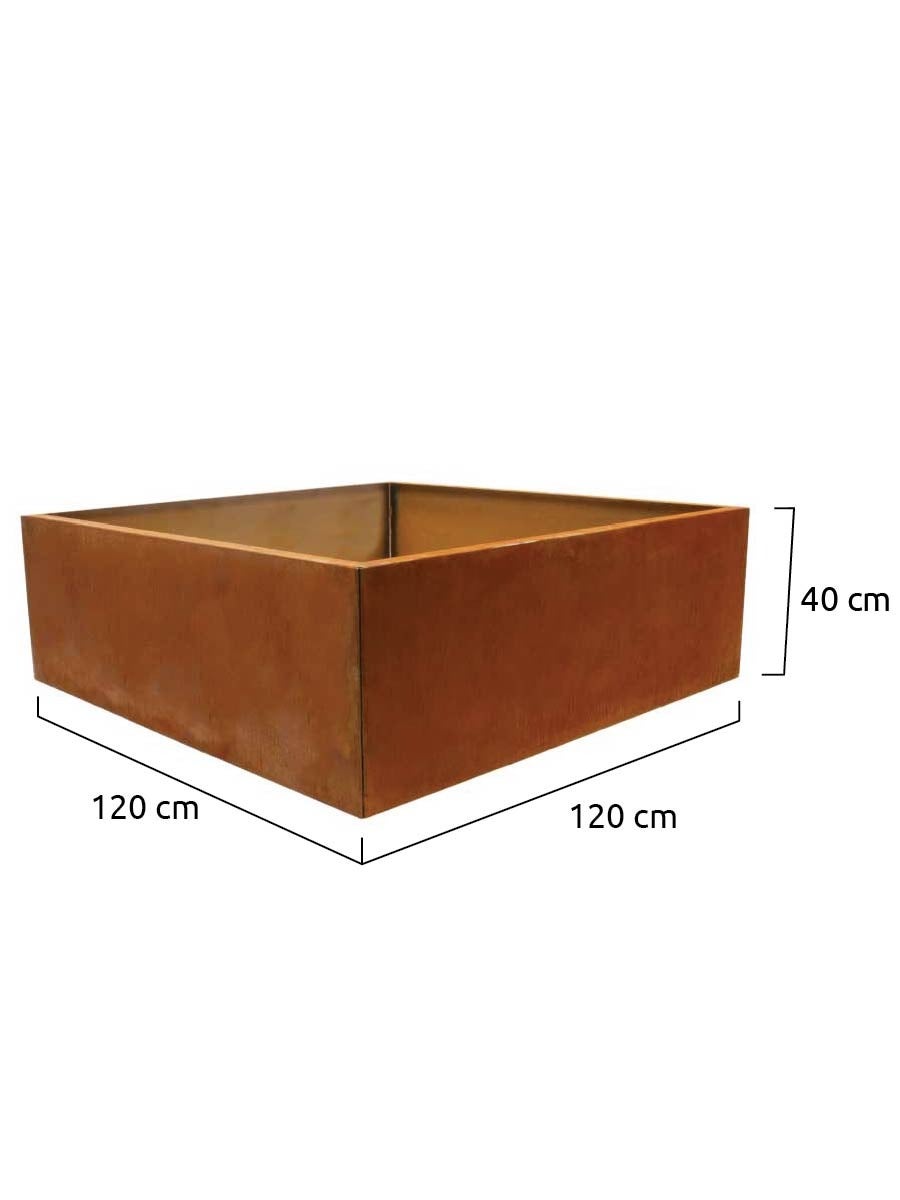 donice ogrodowe corten 120x120x40cm