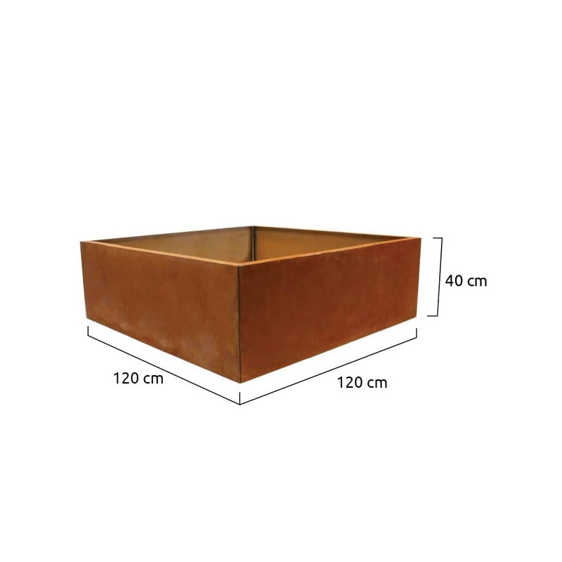 donice ogrodowe corten 120x120x40cm