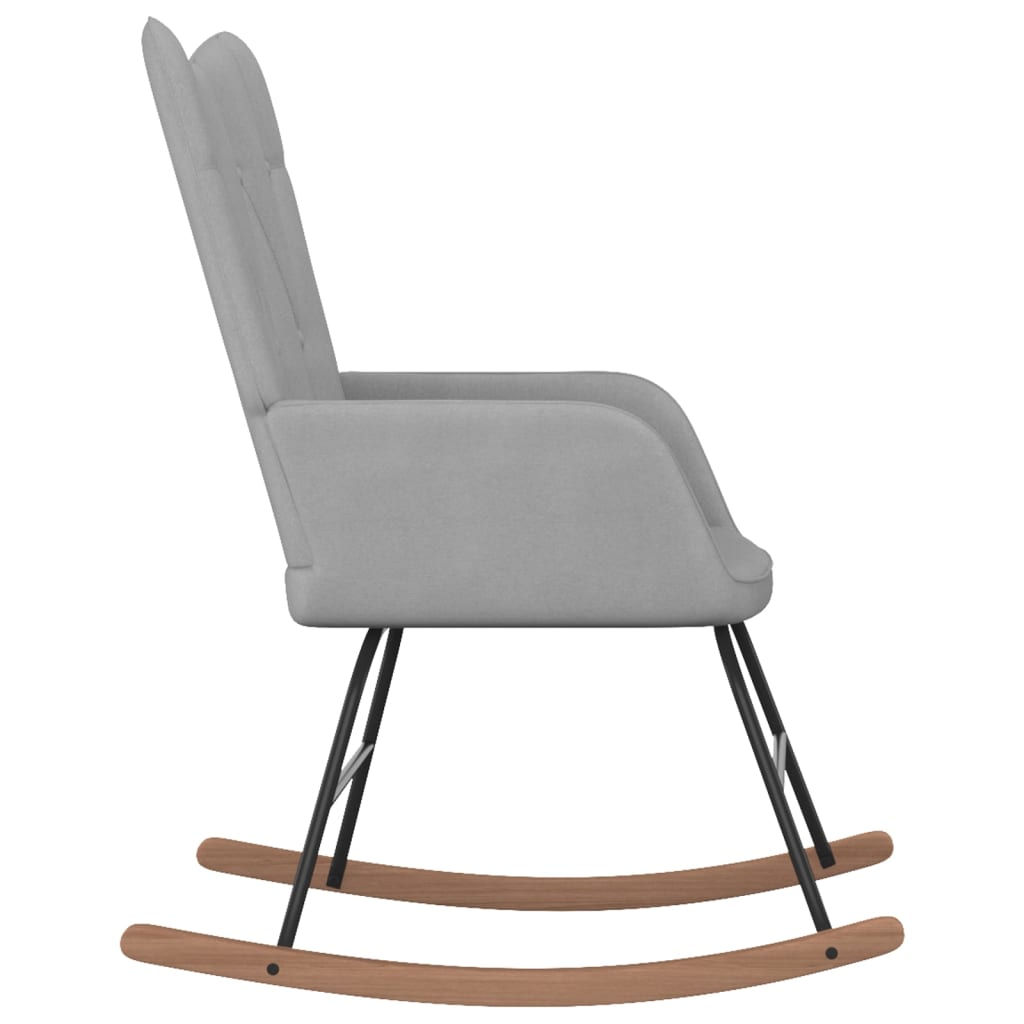 Chaise à bascule | Fauteuil à bascule | Fauteuil de relaxation Gris clair Tissu330118 - 3
