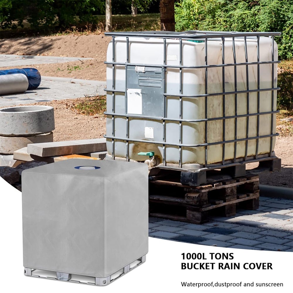 Bache de Réservoir d'eau Couvercle, Anti-UV Anti-Poussière Bache de Housse Protection,Bache pour Cuve 1000L IBC, Bouchon Cuve a Eau Bâche, Housse Cuve - 9