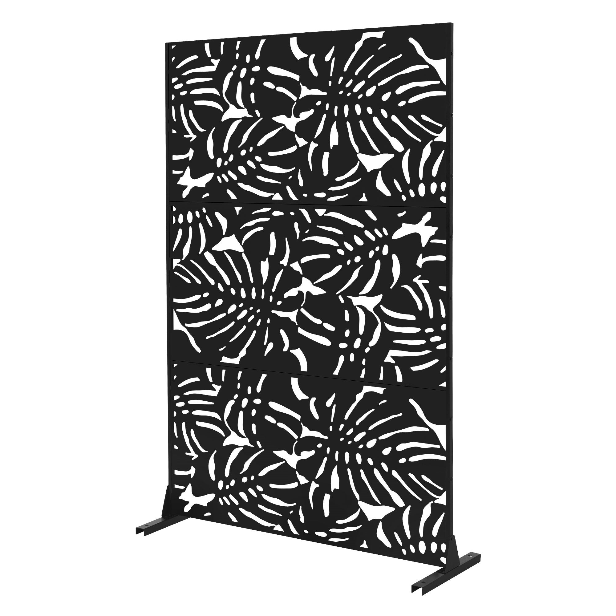 ML-Design roma parawan metalowy 90x180 cm 3 panele wolnostojący dekoracyjny stalowy osłona ogrodowa odporna na warunki taras balkon ogród regulowany