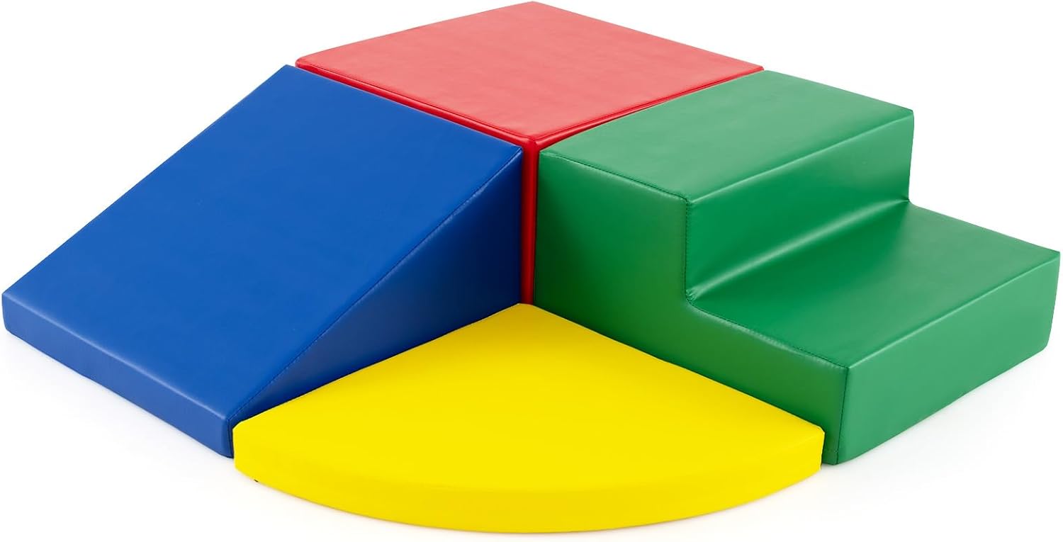 Zestaw 4 Sztuk Piankowych Klocków dla Dzieci, Piankowe Klocki Konstrukcyjne, Klocki Edukacyjne w Różnych Kolorach (Kolorowe)