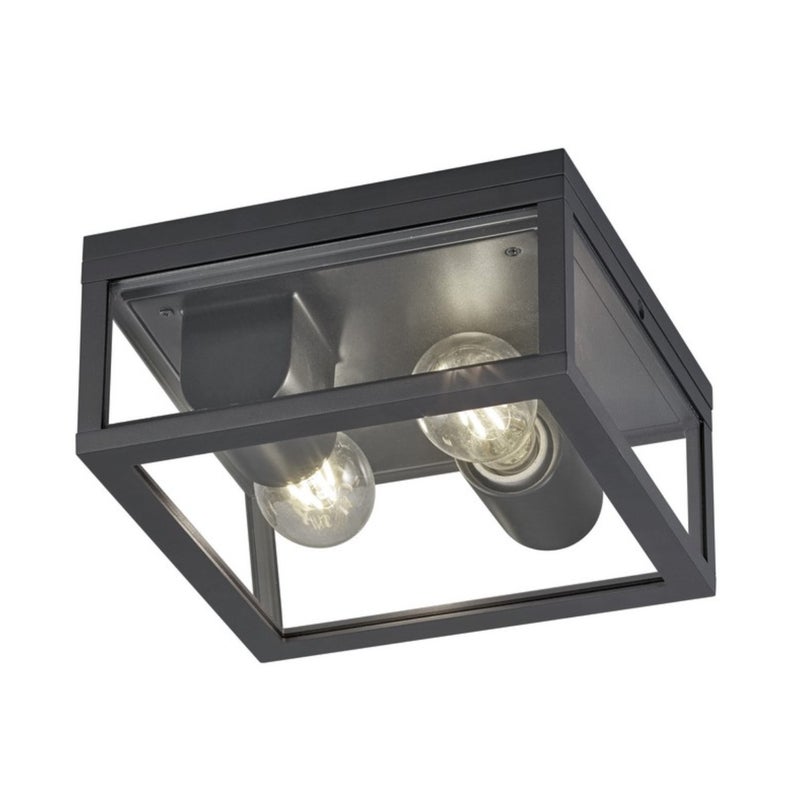 Plafon zewnętrzny Garonne antracytowo-biały 2xE27x10W IP44 wym: 11,5 x 24 x 24 cm aluminium Trio