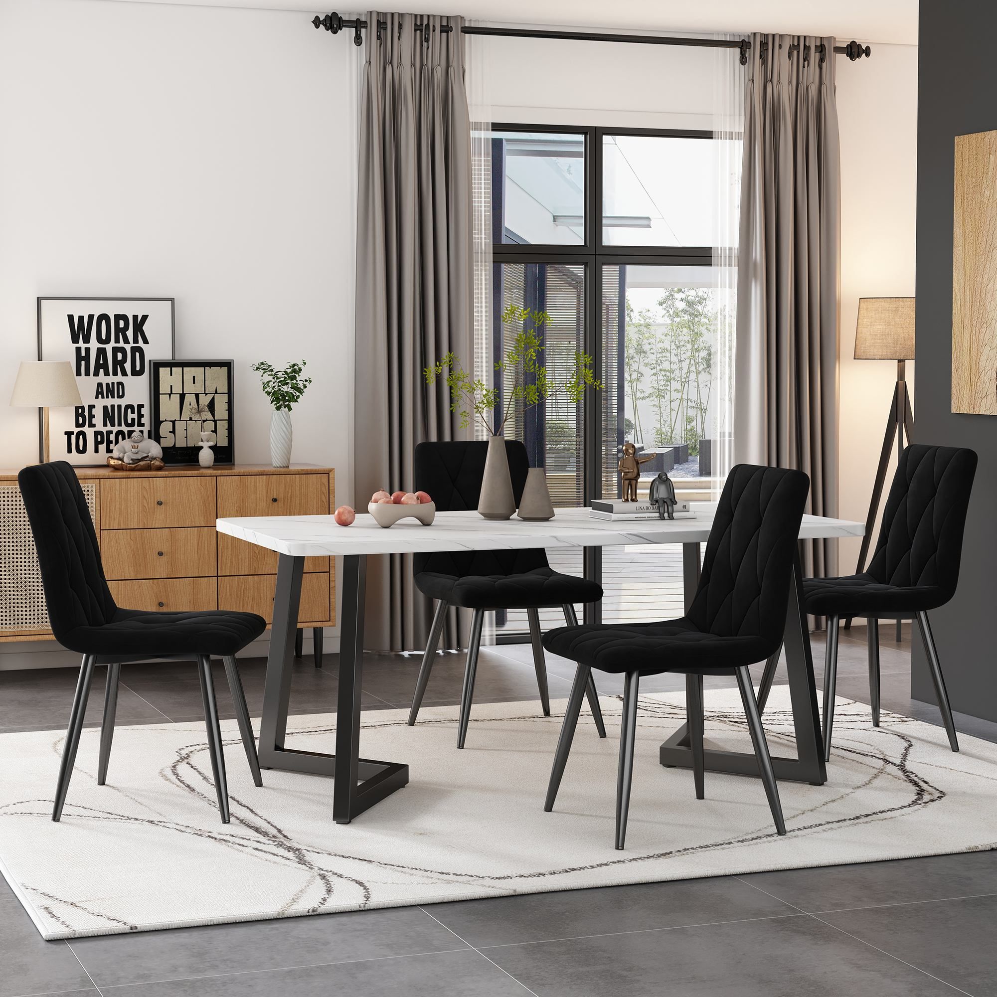 Ensemble Table et 4 chaises - CENTRAL & CURVE Ensemble Table et 4 chaises - CENTRAL & CURVE