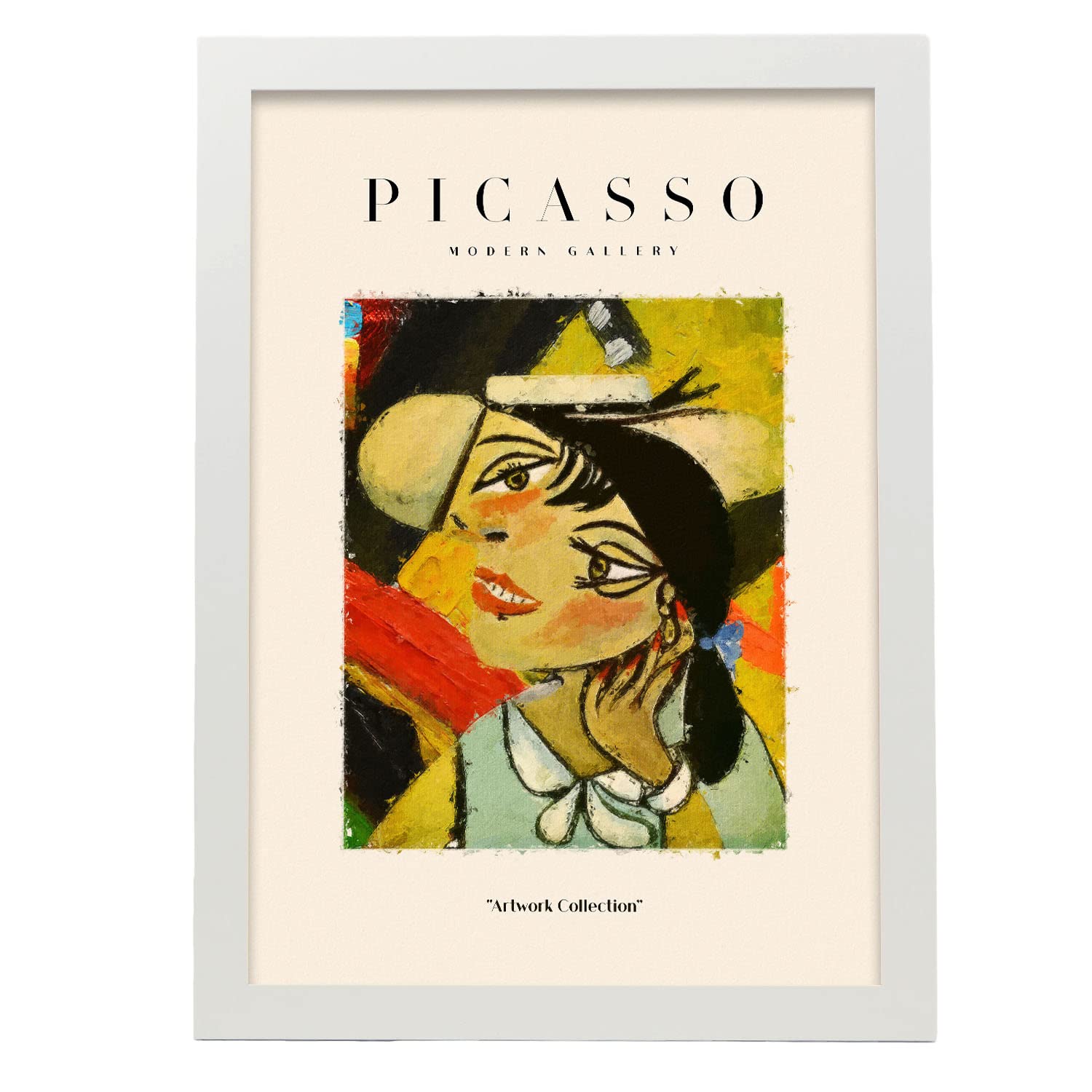 Nacnic póster de colección picasso 21 ilustraciones en estilo exhibición de arte surrealismo y cubismo para la tamaño a3 con marco blanco