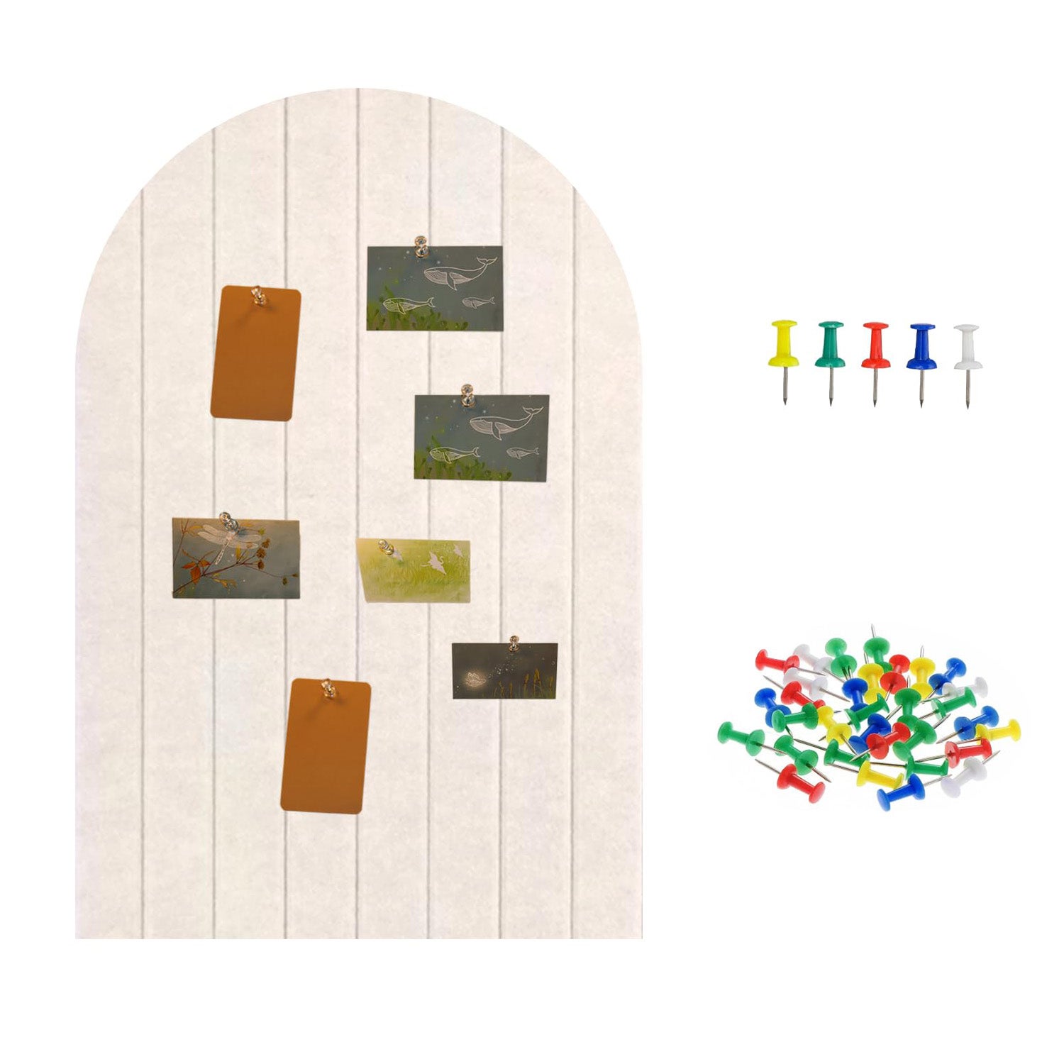 Bacheca In Feltro 60x40 Cm – Pieghevole, Autoadesiva, Senza Cornice, Per Moodboard E Vision Board, Con 30 Spilli, Design Scandinavo