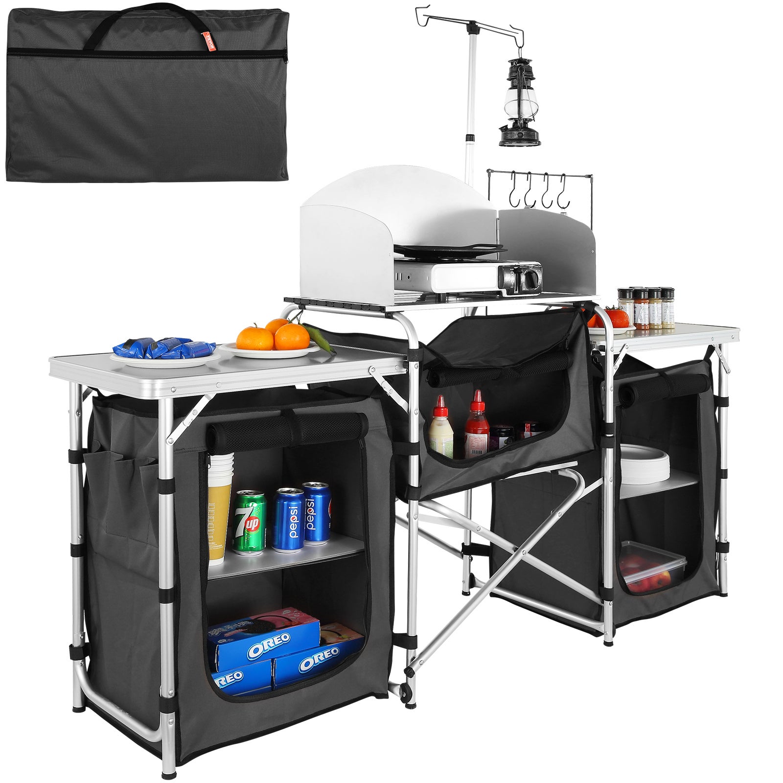 Cuisine de Camping - VEVOR - Armoire de Camping Pliable - en Aluminium