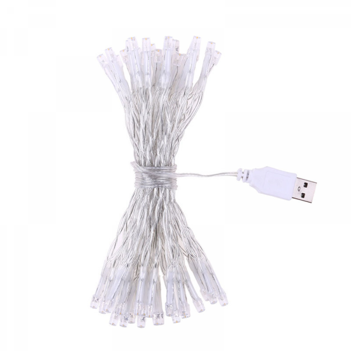 Lampki USB 4 m z 40 diodami LED, idealne do dekoracji świątecznych lub domowych.